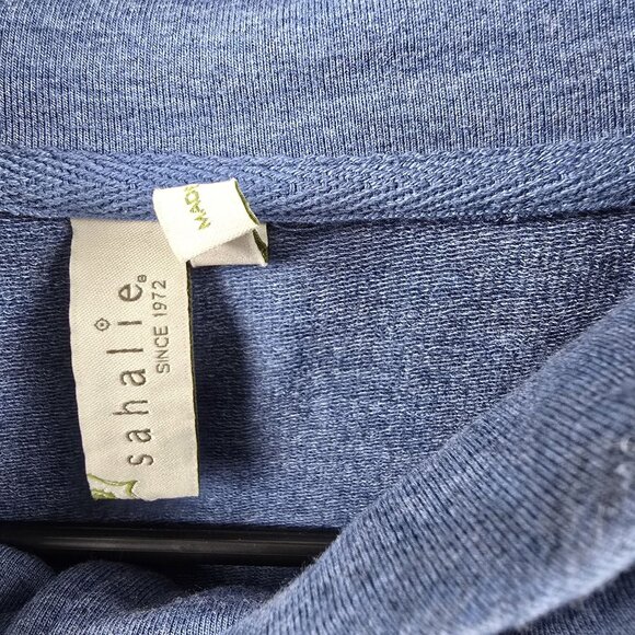 Sahalie Womens Blue Button-Down Jacket Size S Cotton Blend Casual Mock Neck - Picture 5 of 7
